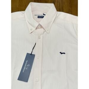 NWT HARMONT & BLAINE Cotton Shirt Pink & White Stripe REGULAR Fit Sz Small